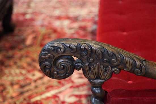 A late 19th century Indo-Portuguese hardwood settee, W.6ft 6in. D.2ft 3in. H.3ft 5in.